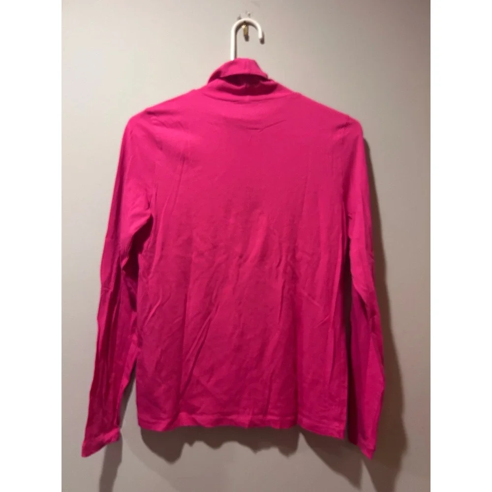 J. Crew 100% Cotton Pink Long Sleeve Turtleneck Medium Preppy Soft Girl Capsule